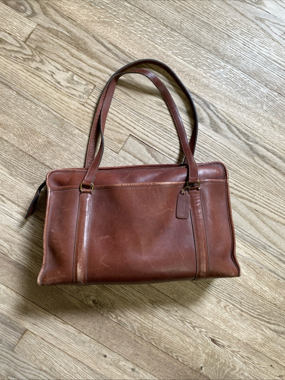 Vintage USA Coach Brown Leather Shoulder Bag/Briefcase No. 0671-900